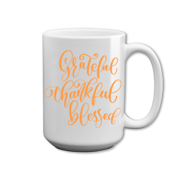 Grateful Thankful Blessed Photo Mug