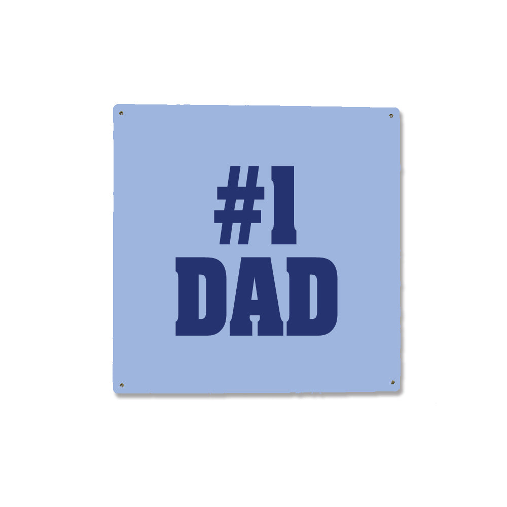 #1 Dad Square Metal Sign