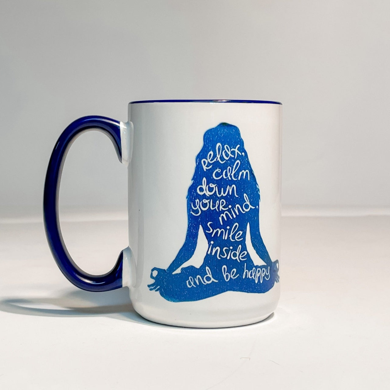 Take A Deep Breath and Relax 15oz Cobalt Blue Mug