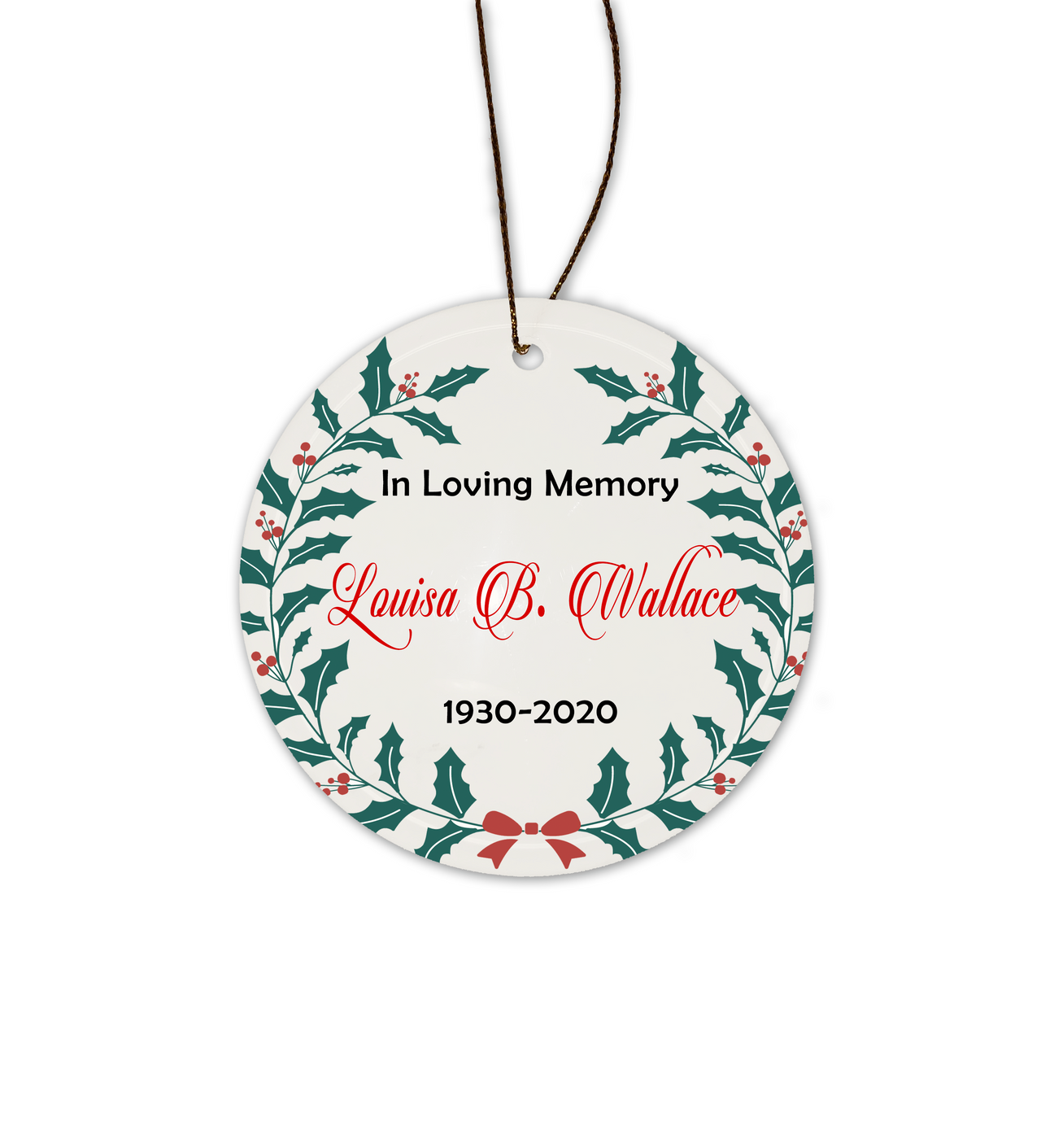 Memorial Round Glass Ornament