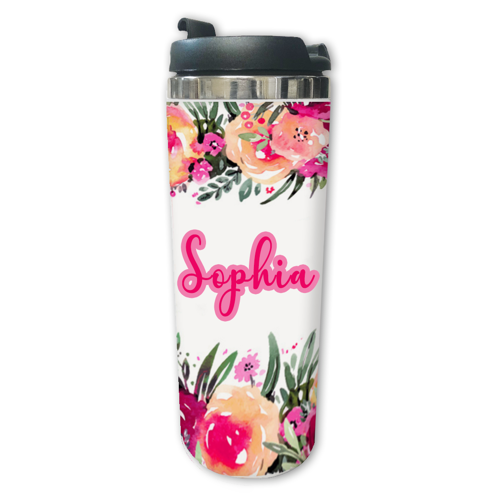 Floral Personalized Travel Mug