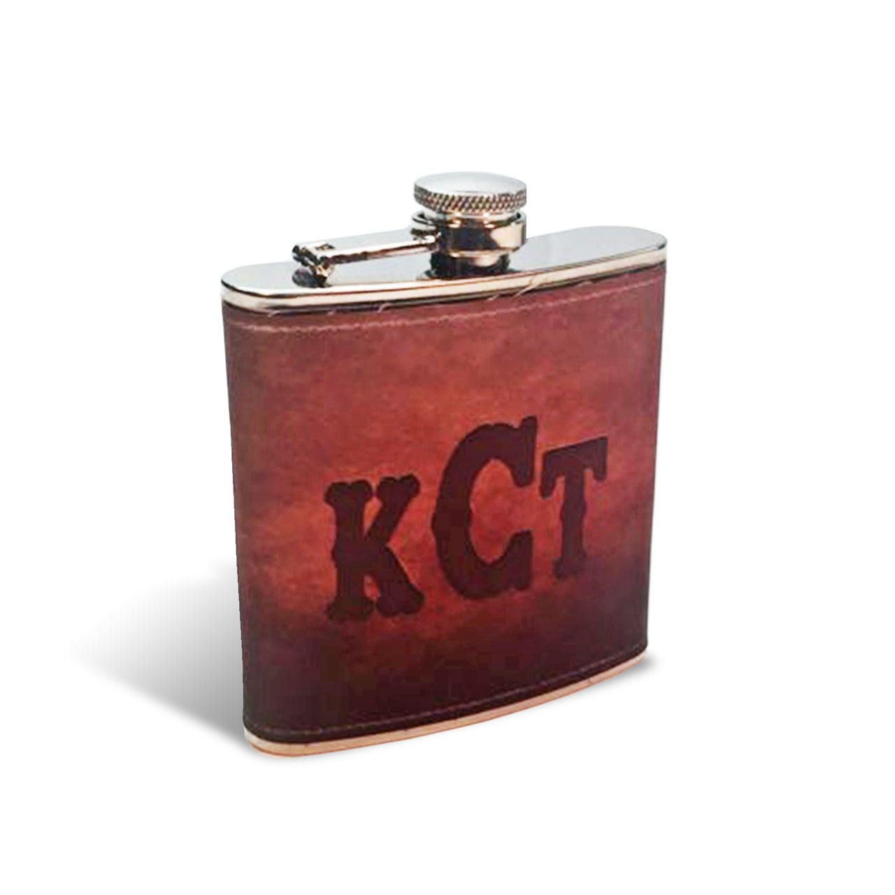 Personalized Faux Leather Bound Flask